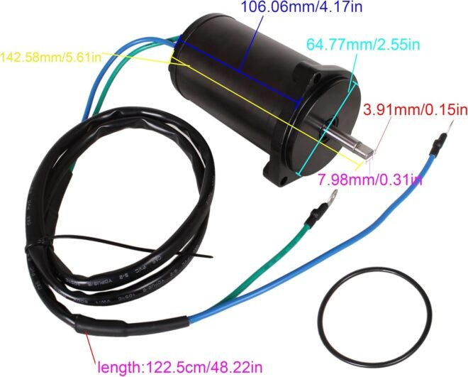Outboard Engine 6C5-43880-00 6C5-43880-01 TRM0083 10860N Tilt Trim Motor for Yamaha 40HP 50HP 60HP F50TLR F60TJR F60TLR T50TLR T60TLR Boat Motor, API PT625NM Model KVTR-10423, fit Sierra 18-6836 - 图片 4